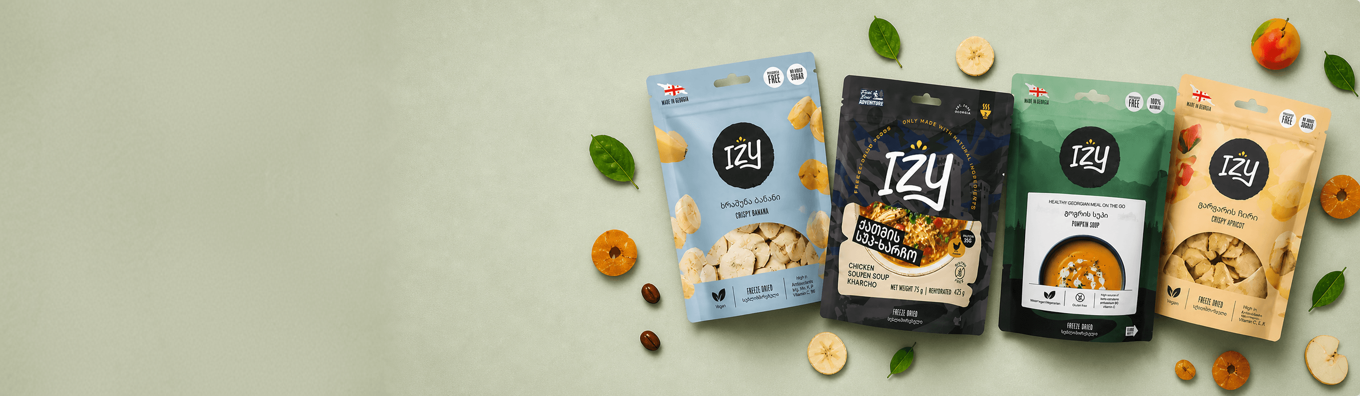 IZY freeze-dried meal products